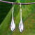 Sterling silver dangle earrings, 'Sleek Dewdrop' - Sterling Silver Dangle Earrings thumbail