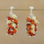 Carnelian and citrine cluster earrings, 'Dazzling Honey' - Carnelian and Citrine Cluster Earrings