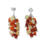 Carnelian and citrine cluster earrings, 'Dazzling Honey' - Carnelian and Citrine Cluster Earrings
