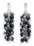 Cluster-Ohrringe aus Perlen und Onyx - Handgefertigte Cluster-Ohrringe aus Onyx und Perlen