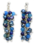 Pearl and lapis cluster earrings, 'Dazzling Mint' - Lapis Lazuli and Pearl Dangle Earrings