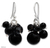Onyx cluster earrings, 'Midnight Friends' - Unique Beaded Onyx Earrings (image 2a) thumbail