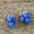 Sterling silver cluster earrings, 'Blueberry Friends' - Sterling silver cluster earrings (image 2b) thumbail