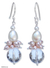 Pearl and quartz cluster earrings, 'Ballerina' - Pearl and Quartz Dangle Earrings (image 2a) thumbail