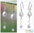 Pearl and rose quartz dangle earrings, 'Creation' - Modern Pearl and Rose Quartz Earrings thumbail