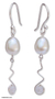 Pearl and rose quartz dangle earrings, 'Creation' - Modern Pearl and Rose Quartz Earrings (image 2a) thumbail