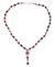 Garnet flower necklace, 'Flower Fantasy' - Thai Hand Crafted Beaded Silver and Garnet Necklace
