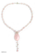 Rosenquarz-Anhänger-Halskette, „Spell of Love“ – handgefertigte Rosenquarz-Y-Halskette
