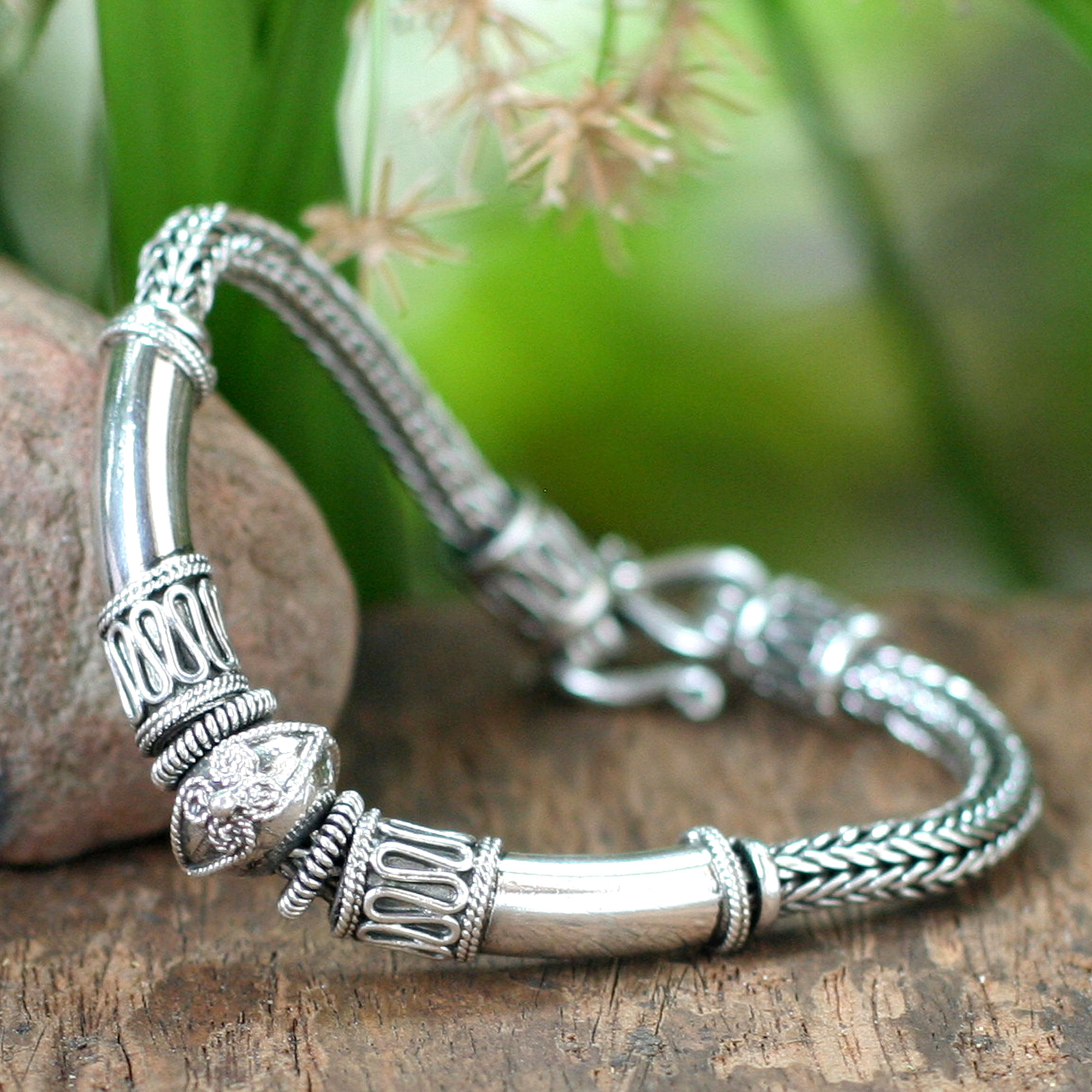 Handcrafted Sterling Silver Chain Bracelet - Thai Legend