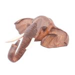 Teak wall sculpture, 'Elephant Guardian' - Thai Teak Wood Wall Sculpture