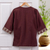 Cotton blouse, 'Cosmopolitan Earth' - Artisan Crafted Cotton Tunic (image 2b) thumbail