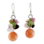 Pearl and rose quartz cluster earrings, 'Strawberry Fantasy' - Rose Quartz and Pearl Beaded Dangle Earrings (image 2a) thumbail