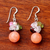 Pearl and rose quartz cluster earrings, 'Strawberry Fantasy' - Rose Quartz and Pearl Beaded Dangle Earrings (image 2b) thumbail