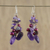 Pearl and rose quartz dangle earrings, 'Diva' - Amethyst and Pearl Dangle Earrings thumbail
