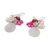 Pearl and rose quartz cluster earrings, 'Rose Aurora' - Rose Quartz and Pearl Dangle Earrings (image 2c) thumbail