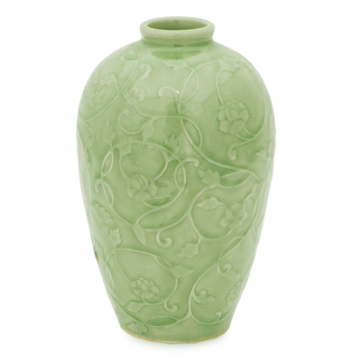 Fair Trade Green Celadon Ceramic Vase