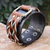 Men's leather wristband bracelet, 'Twin Braids' - Men's leather wristband bracelet (image 2b) thumbail