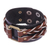 Men's leather wristband bracelet, 'Twin Braids' - Men's leather wristband bracelet (image 2d) thumbail