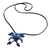 Natural orchid and sodalite long necklace, 'Midnight Blue' - Natural Flower Lariat Necklace (image 2f) thumbail
