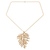 Natural leaf gold-plated pendant necklace, 'Cypress Honor' - Natural leaf gold-plated pendant necklace (image 2a) thumbail