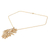 Natural leaf gold-plated pendant necklace, 'Cypress Honor' - Natural leaf gold-plated pendant necklace (image 2c) thumbail