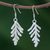 Natural leaf silver plated earrings, 'Cypress Honor' - Silver Plated Natural Leaf Earrings thumbail
