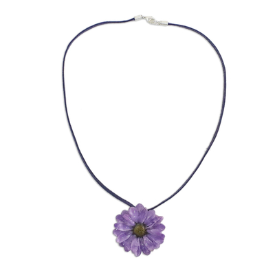 Halskette mit natürlichen Blumen - Halskette mit natürlichen Blumen