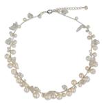 Pearl strand necklace, 'River of Snow' - Thai Pearl Necklace