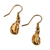 Gold plated natural coffee bean dangle earrings, 'Coffee Chic' - Unique Gold Plated Coffee Bean Dangle Earrings