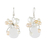 Pearl and quartz cluster earrings, 'Elixir' - Bridal Beaded Quartz Earrings