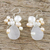 Cluster-Ohrringe aus Perlen und Quarz - Brautperlen-Quarz-Ohrringe