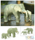 Celadon ceramic statuettes, 'Elephant Dad with Junior' (pair) - Celadon ceramic statuettes (Pair)