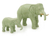 Celadon ceramic statuettes, 'Elephant Dad with Junior' (pair) - Celadon ceramic statuettes (Pair)