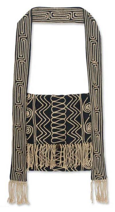 Cotton shoulder bag, 'Many Paths' - Artisan Crafted Cotton Shoulder Bag