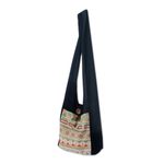 Cotton shoulder bag, 'Happy Geometry' - Cotton Patterned Shoulder Bag Handmade in Thailand