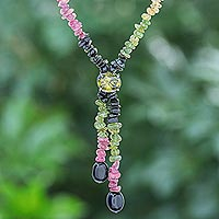 Tourmaline strand necklace, 'Color Spectrum' - Tourmaline strand necklace