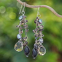 Featured review for Cultured pearl waterfall earrings, Nocturnal Symphony