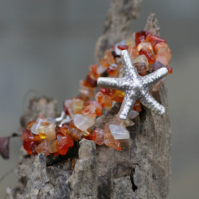 Chalcedony pendant bracelet, Starfish Glow