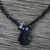 Black chalcedony and pearl pendant necklace, 'In Dreams' - Hand Crafted Beaded Chalcedony Necklace from Thailand thumbail