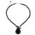 Black chalcedony and pearl pendant necklace, 'In Dreams' - Hand Crafted Beaded Chalcedony Necklace from Thailand (image 2c) thumbail