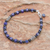 Quartz and lapis lazuli beaded bracelet, 'Blue Night' - Quartz and lapis lazuli beaded bracelet thumbail