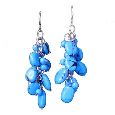 Beaded Turquoise Colored Earrings