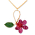 Halskette mit natürlichen Orchideenblüten - Kunsthandwerklich gefertigte Halskette mit natürlichem Blumenanhänger