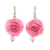 Natural rose flower earrings, 'Timeless Pink' - Natural Flower Dangle Earrings (image 2a) thumbail