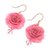 Natural rose flower earrings, 'Timeless Pink' - Natural Flower Dangle Earrings (image 2c) thumbail
