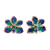 Natural orchid gold-plated flower earrings, 'Aqua Perfection' - Natural orchid gold-plated flower earrings (image 2a) thumbail