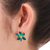 Natural orchid gold-plated flower earrings, 'Aqua Perfection' - Natural orchid gold-plated flower earrings (image 2c) thumbail