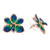 Natural orchid gold-plated flower earrings, 'Aqua Perfection' - Natural orchid gold-plated flower earrings (image 2d) thumbail