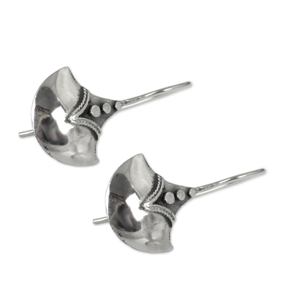 Sterling silver drop earrings, 'Modern Romantic' - Unique Sterling Silver Drop Earrings