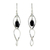 Onyx dangle earrings, 'Dancer' - Sterling Silver and Onyx Dangle Earrings